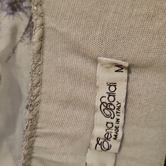 Top Blouse 100% Silk Halter Womens Medium Gray side neck tie floral - Picture 4 of 6